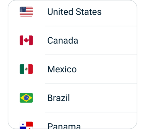 SpeedNVPN connect step 2, choose VPN server location